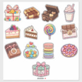 Kawaii Happy Cloud Sticker – Cute Pastel Cartoon W シール (シート)