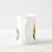 Kawaii Happy Food Cute Burger, Pizza & Hotdog ボーンチャイナマグカップ (裏面)