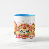 Kawaii Happy Food Cute Burger, Pizza & Hotdog マグカップ (中央)