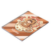 Kawaii Hedgehog Chibi School Notebook ノートブック (左側)