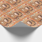 Kawaii Hedgehog Pattern Gift Wrap ラッピングペーパー (角)