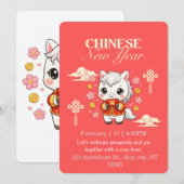 Kawaii Horse Chinese New Year  招待状 (正面/裏面)