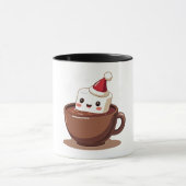 Kawaii Hot Cocoa Mug Smiling Marshmallow Art マグカップ (中央)