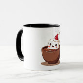 Kawaii Hot Cocoa Mug Smiling Marshmallow Art マグカップ (正面左)