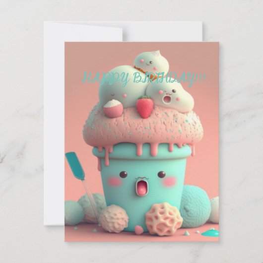 Kawaii  ice cream cup     card カード (正面)