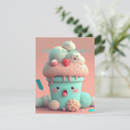 Kawaii  ice cream cup     card カード (スタンド正面)
