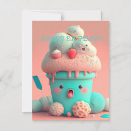 Kawaii ice cream cup card カード