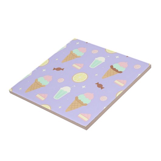 Kawaii Ice Cream Sweets Pattern タイル (側面)