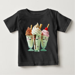 Kawaii Ice Cream Trio Cute Dessert Characters ベビーTシャツ