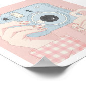 Kawaii Instant Camera & Floral Nails ポスター (角)