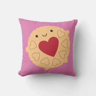 Kawaii Jammie Dodger Biscuit Reversible クッション