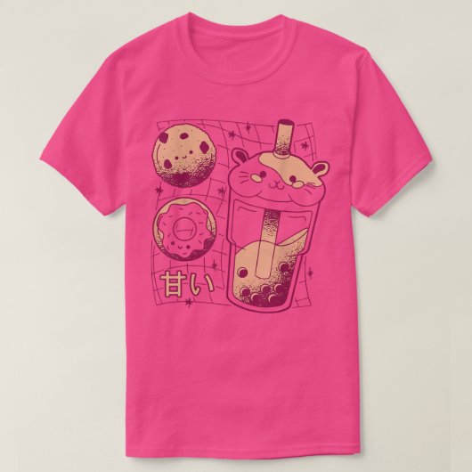 Kawaii Japanese Boba Tea Guinea Pig Donut Cookie G Tシャツ (デザイン正面)