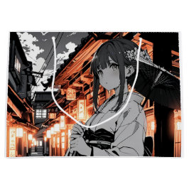 KAWAII Japanese Girl Paper bag ラージペーパーバッグ