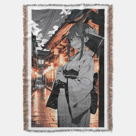 KAWAII Japanese Girl throw blanket スローブランケット