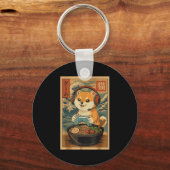 Kawaii Japanese Ramen Dog Retro Gaming Shirts For  キーホルダー (正面)