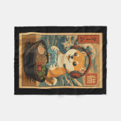 Kawaii Japanese Ramen Dog Retro Gaming Shirts For  フリースブランケット (正面(横))