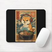 Kawaii Japanese Ramen Dog Retro Gaming Shirts For  マウスパッド (マウス)