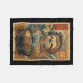 Kawaii Japanese Ramen Sloth Retro Gaming Shirts Fo フリースブランケット (正面(横))