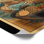 Kawaii Japanese Ramen Sloth Retro Gaming Shirts Fo ポスター (角)