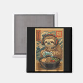 Kawaii Japanese Ramen Sloth Retro Gaming Shirts Fo マグネット (正面/裏面)