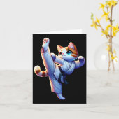 Kawaii Karate Kitty In Action  カード (黄色い花)