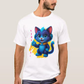 Kawaii Katze mit Kopfhörern  Tシャツ (正面)