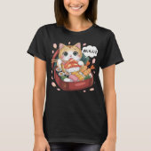 Kawaii Katze mit Sushi Tシャツ (正面)