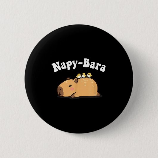 Kawaii Kids Sleep Napy Bara Boys Girls Capybara Pa 缶バッジ (正面)