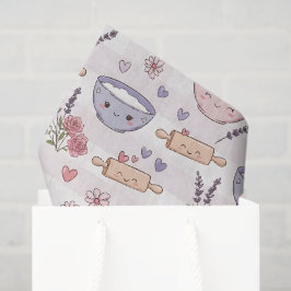 Kawaii Kitchen Heart Baking Pink White Purple 薄葉紙