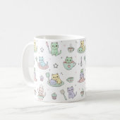 Kawaii Kittens Baking Pattern Coffee Mug コーヒーマグカップ (正面左)