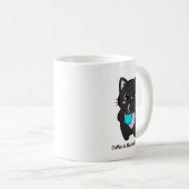 Kawaii Kitty Coffee Lover Gift | Cat Mom Cup コーヒーマグカップ (正面右)