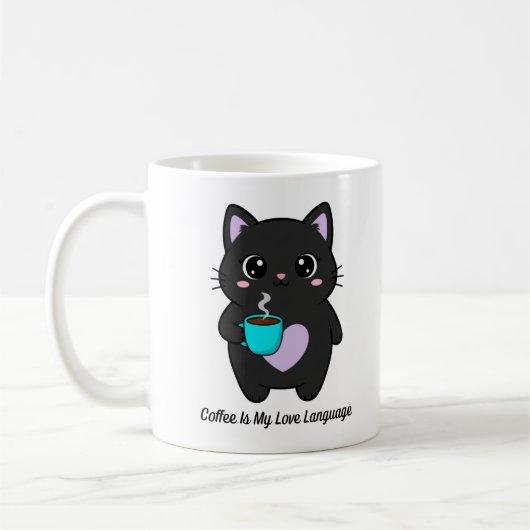 Kawaii Kitty Coffee Lover Gift | Cat Mom Cup コーヒーマグカップ (左)