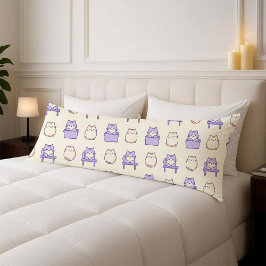 Kawaii Lavender Chonky Cat Pastel Body Pillow Cove ボディピロー