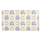 Kawaii Lavender Chonky Cat Pastel Cute Pillowcase 枕カバー (裏面-左)