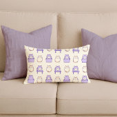 Kawaii Lavender Chonky Cat Pastel Cute Throw Pillo クッション