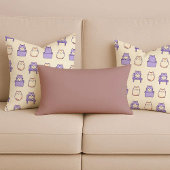 Kawaii Lavender Chonky Cat Pastel Cute Throw Pillo クッション