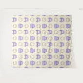 Kawaii Lavender Chonky Cat Pastel Wall Tapestry タペストリー (正面(横))