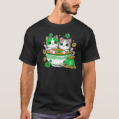 Kawaii Lucky Cats Ramen St Patricks Day Art Tシャツ (正面)