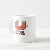 Kawaii Magnet Stuck On You Cute Playful Style  コーヒーマグカップ (正面左)