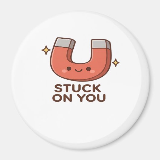 Kawaii Magnet Stuck On You Cute Playful Style  マグネット (正面)