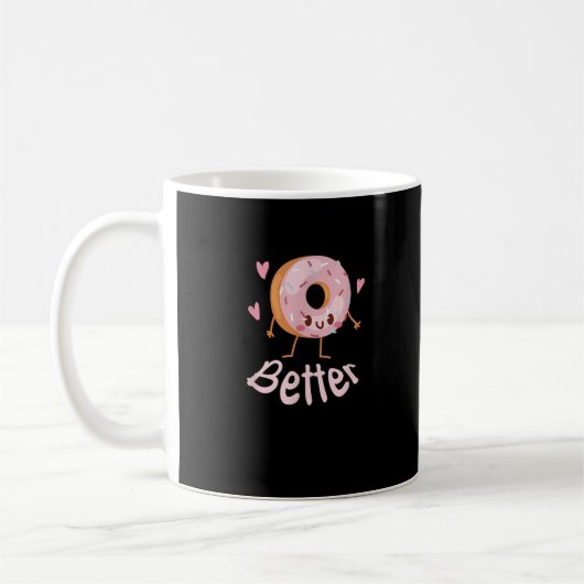 Kawaii Matching Couple Coffee And Donut Better Tog コーヒーマグカップ (左)