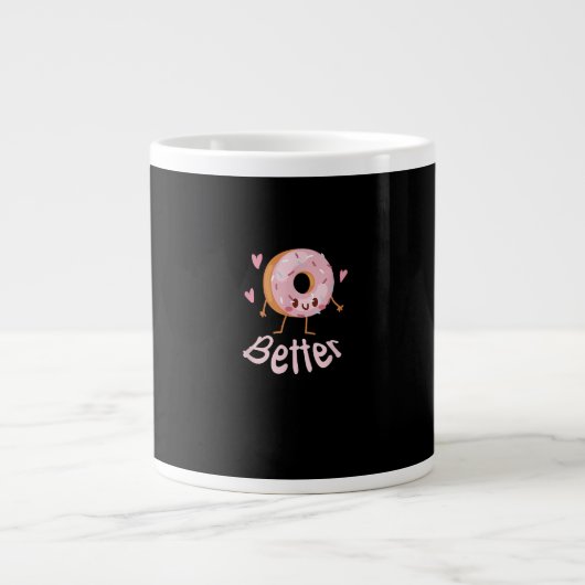 Kawaii Matching Couple Coffee And Donut Better Tog ジャンボコーヒーマグカップ (正面)