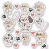 Kawaii Medical Dog Stickers シール (正面)