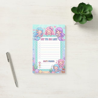 Kawaii Mermaid Under the Sea To-Do List Notepad ポストイット