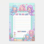 Kawaii Mermaid Under the Sea To-Do List Notepad ポストイット (正面)