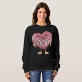 Kawaii Mom Heart Hug Design スウェットシャツ (正面フル)