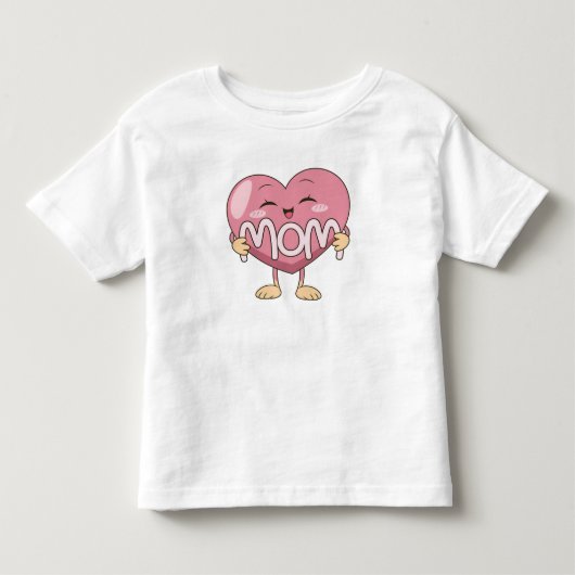 Kawaii Mom Heart Hug Design トドラーTシャツ (正面)