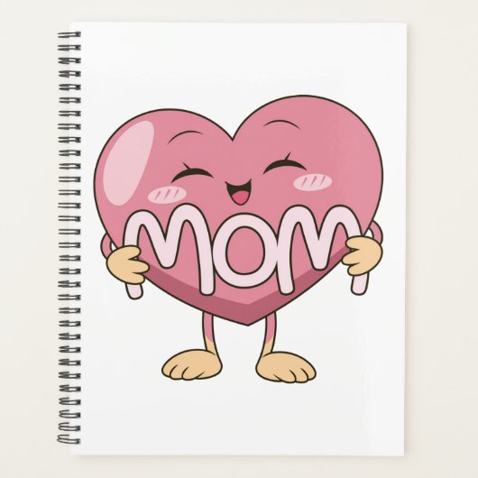 Kawaii Mom Heart Hug Design プランナー手帳 (正面)