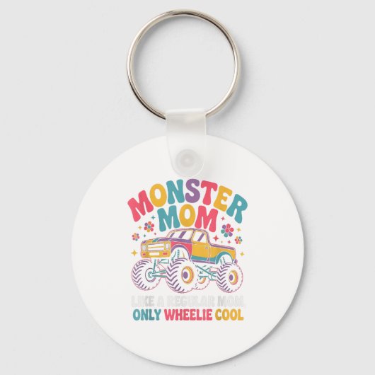 Kawaii Monster Mom Like Regular Mommy But Wheelie  キーホルダー (正面)