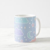 Kawaii Moon & Stars Aesthetic Cup コーヒーマグカップ (正面右)